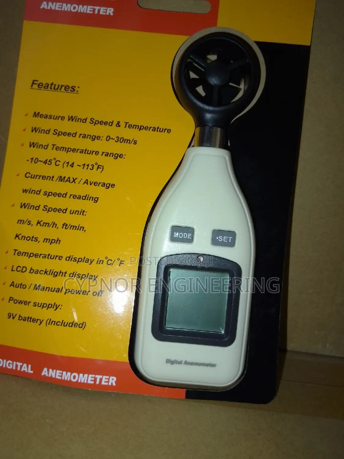 Professional Wind Sensor: Handheld Anemometer