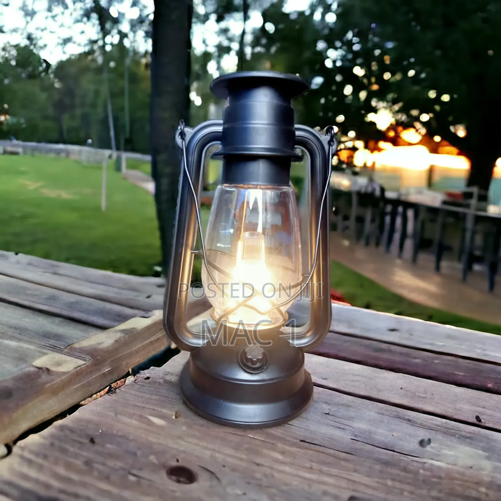 Black Led Lantern Lamp Solar and Rechargeable Old School