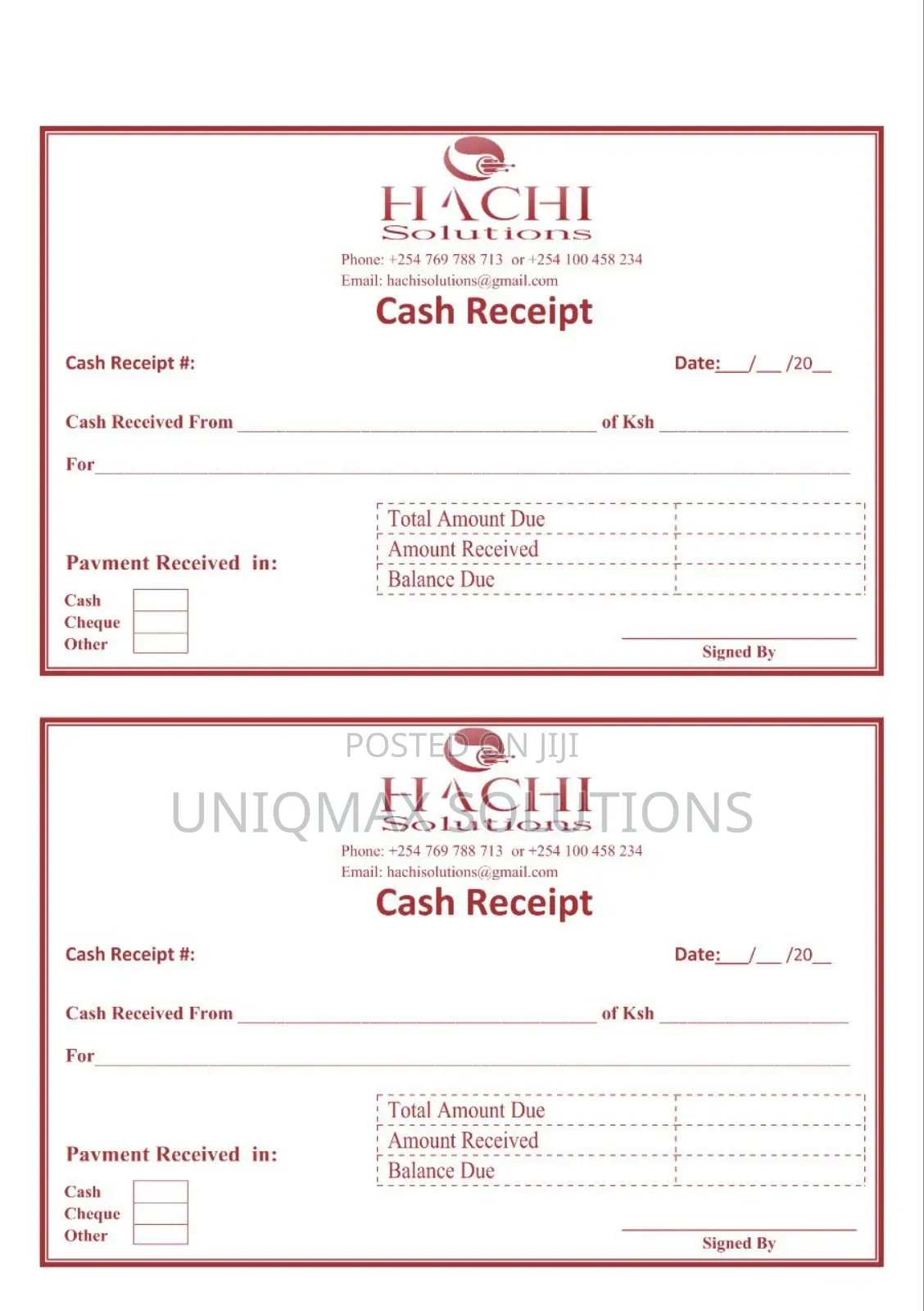 Invoice- D Note - Receipts
