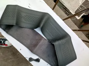 Black Pattern Leather Stitching Steering Wheel Cover