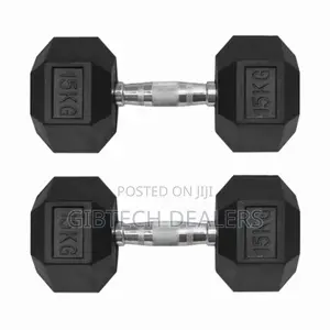 15kg Hexagon Rubber Dumbbells