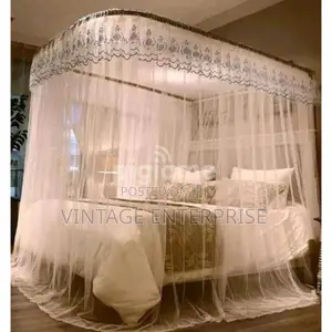 2 Stand Mosquito Net With Sliding Rails – White