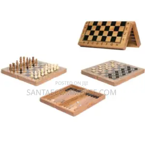 3 in 1 Chess, Checkers, Backgammon Wooden Board Game