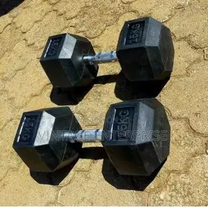 Single Hand 15kg, Hexagonal Dumbell .