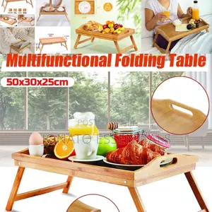Foldable Bamboo Breakfast And Laptop Table