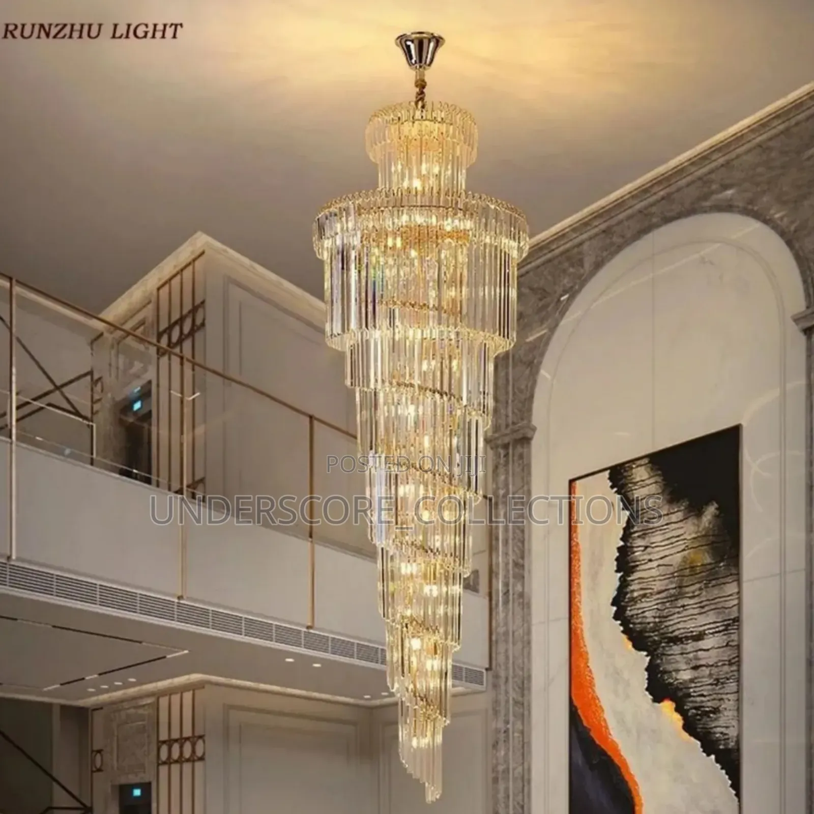 Modern Long Swirl Chandelier Light