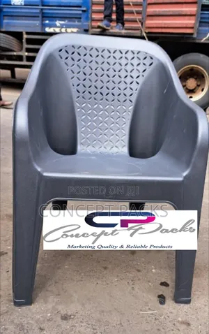 Dark Grey Easy Plastic Chair.