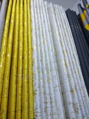 Yellow Velvet and White Window and Door Curtains