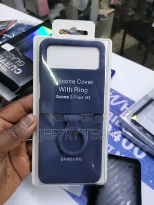Samsung Galaxy Z Flip4 Official Silicone Cover With Ring Blu