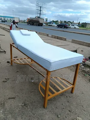 Massage Bed, White and Gold