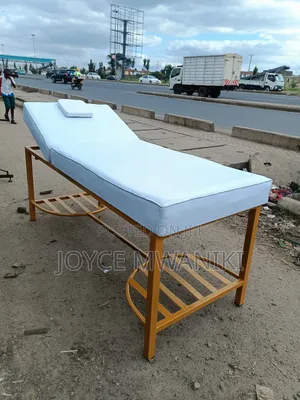 Massage Bed, White and Gold
