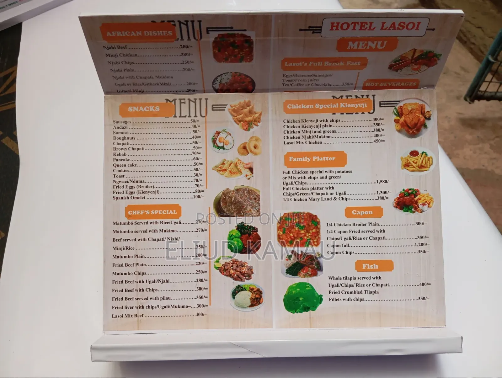 Two Sided Table Menus