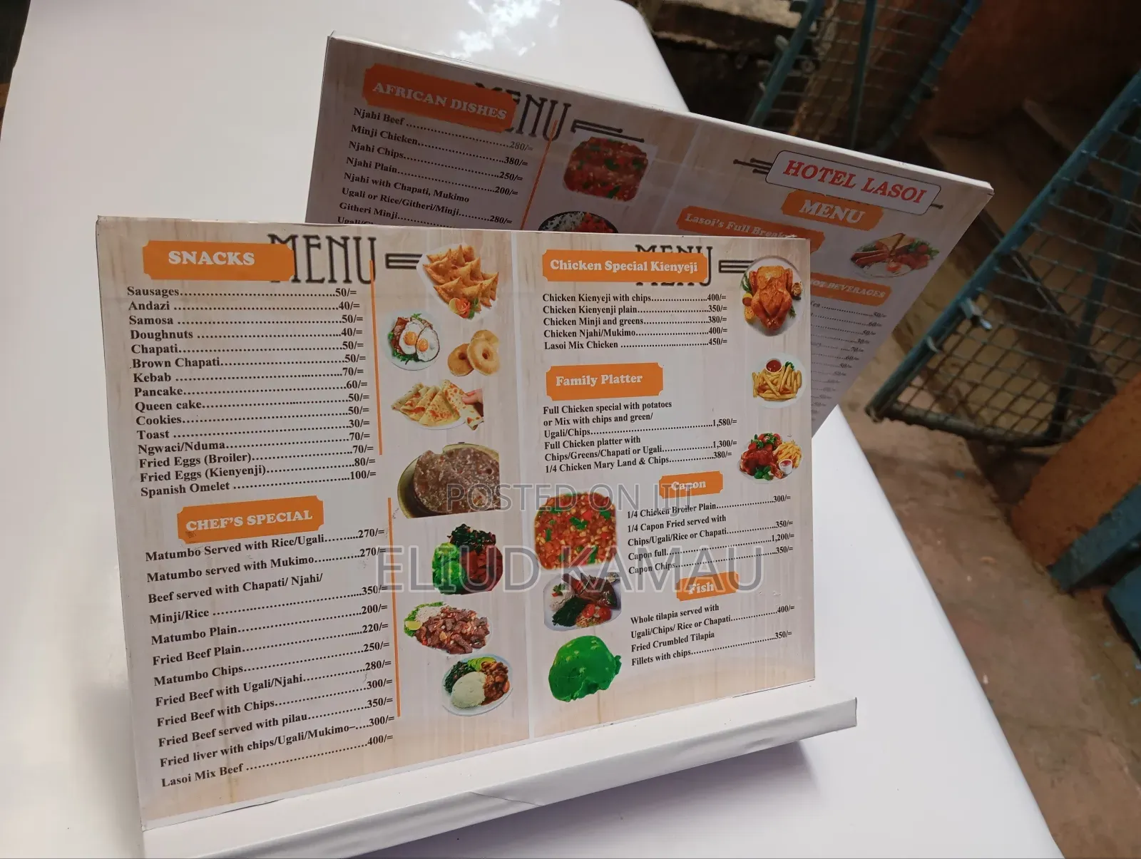 Two Sided Table Menus