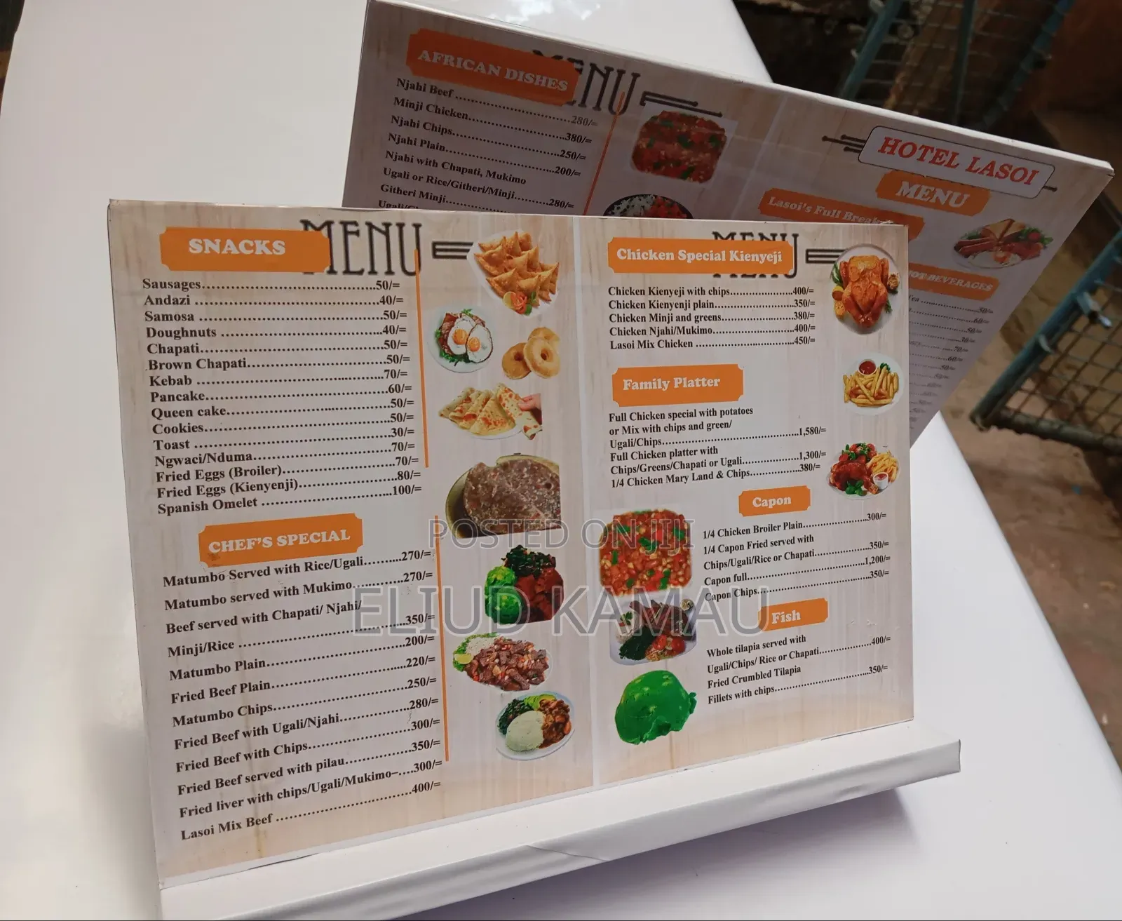 Two Sided Table Menus