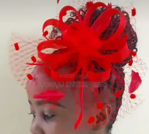 Red Net Wedding Fascinator