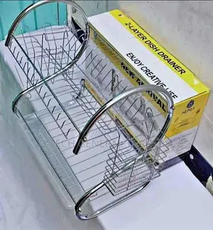 Dish Rack! 2-Layer Stainless Steel Dish Drainer Rack