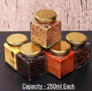 3 Piece Square Milly Glass Jars And Storage Containers
