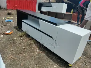 White Black Tv Stand (6FT)