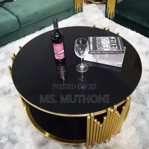 Central Glass Tablesize :80cm Diameter Goldstands *