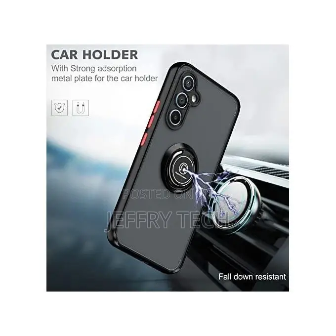 Case With Ring-Compatible Samsung A14- Black