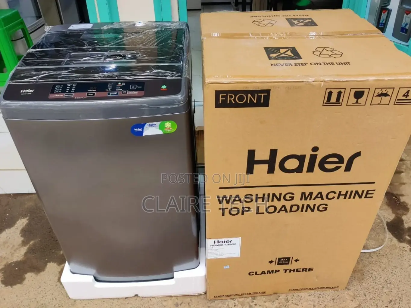 Grey Haier 8 KGS Fully Automatic Top Load Washing Machine