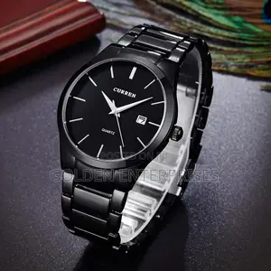 All Black CURREN Gents #8106 Stainless Steel Strap Watch