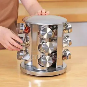12 PCS Glass Rotatable Spice Rack