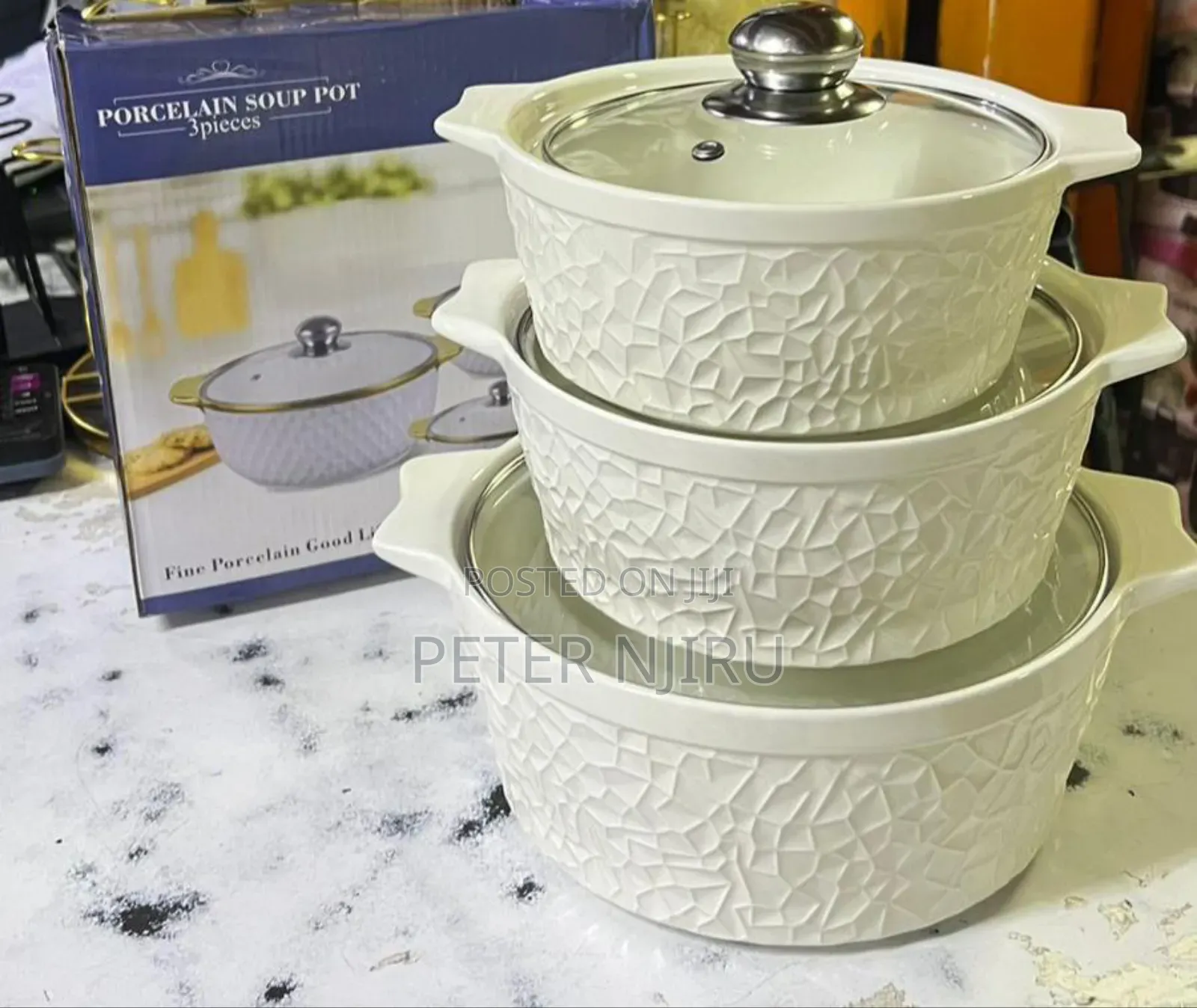 3 PCS Ceramic Soup Pot 3L , 2.5L SND 1.5L