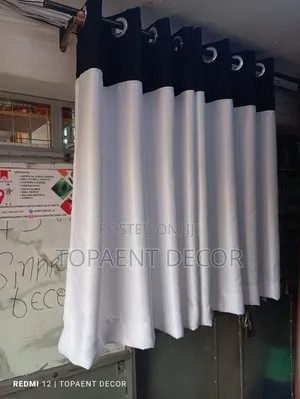 Black and White Kitchen Window Curtain