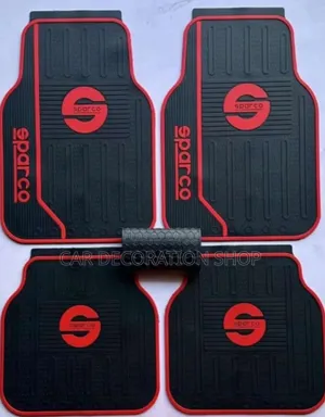 5pcs Rubber Sparco Rubber Mats for 5 Seater Cars