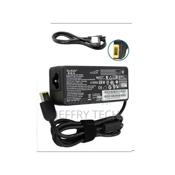 Lenovo Computer Charger LEN 20V 2.25A Square End --Black+Lap