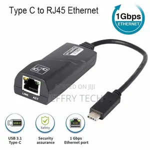 USB TYPE-C to LAN RJ45 Gigabit - Black
