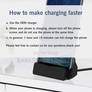Type C Docking Holder Charger Data Charging Station Black