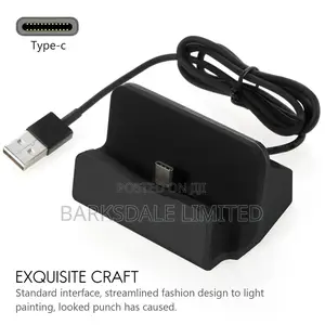 Type C Docking Holder Charger Data Charging Station Black