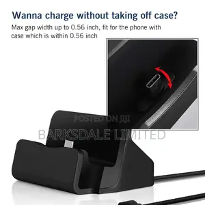 Type C Docking Holder Charger Data Charging Station Black