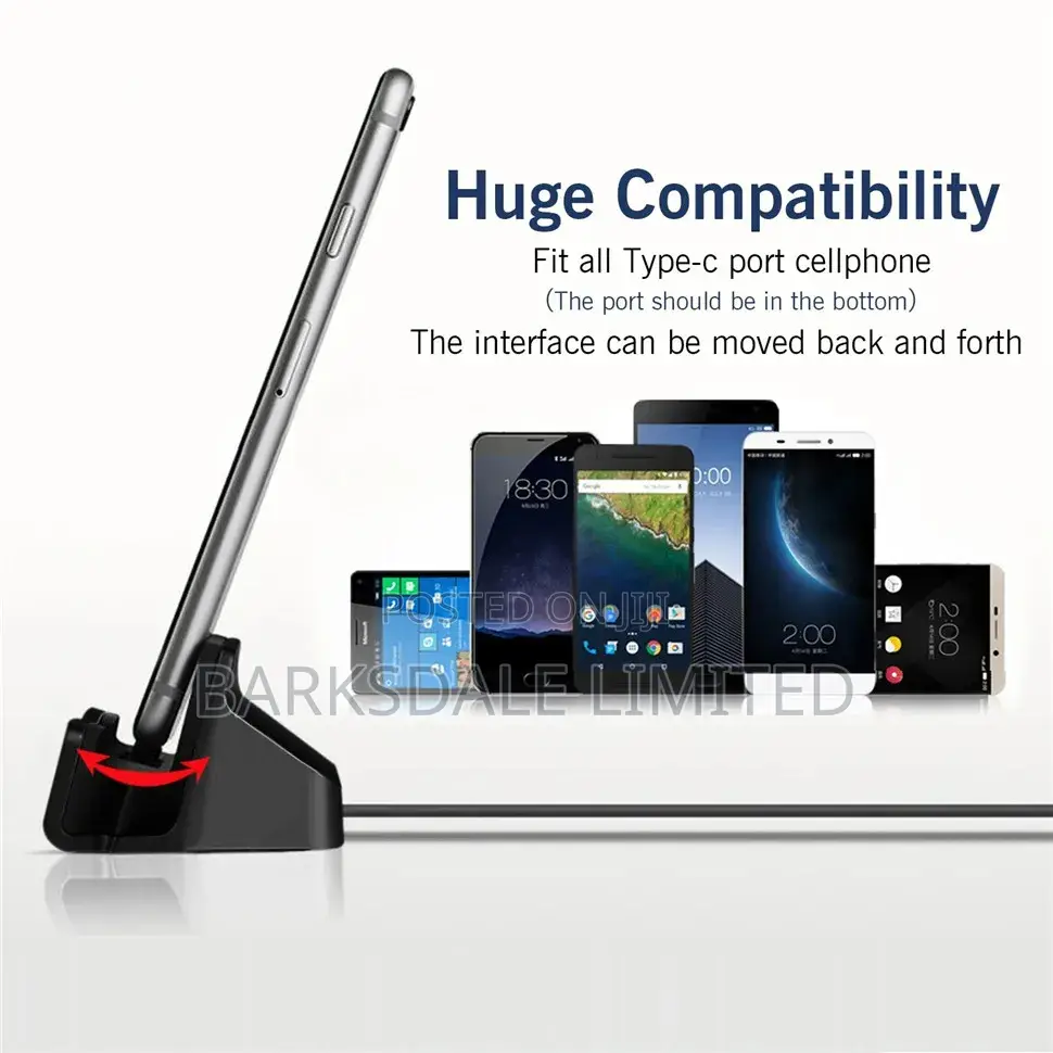 Type C Docking Holder Charger Data Charging Station Black