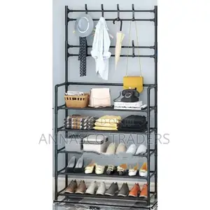 Nunix 5-Tier Multifunctional Shoe Rack - Black