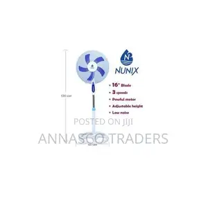Nunix 16" Blade 3 Speeds Free Standing Fan