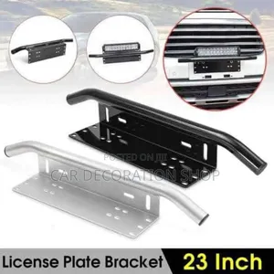 23" Silver/Black License Plate Holder/Fog Light Bar Holder