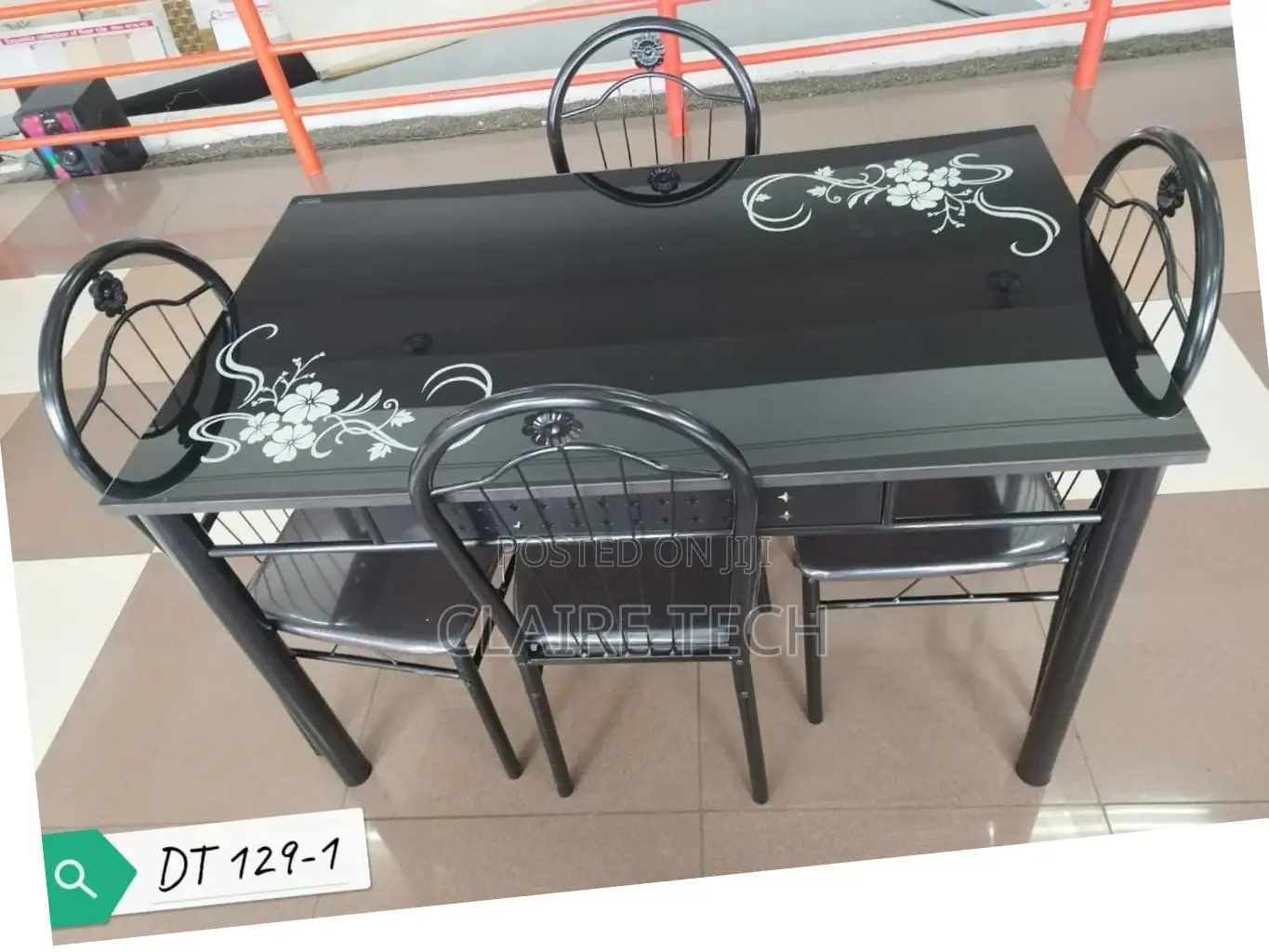 New Black 4 Sitter Dining Table Set 