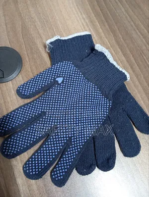 Dotted Gloves (White,Navy Blue)
