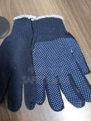 Dotted Gloves (White,Navy Blue)