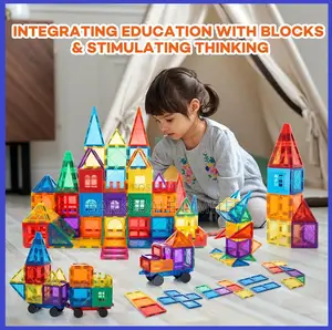 Magnetic Tiles Building Blocks Toy Gift Kids Children 46 PCS