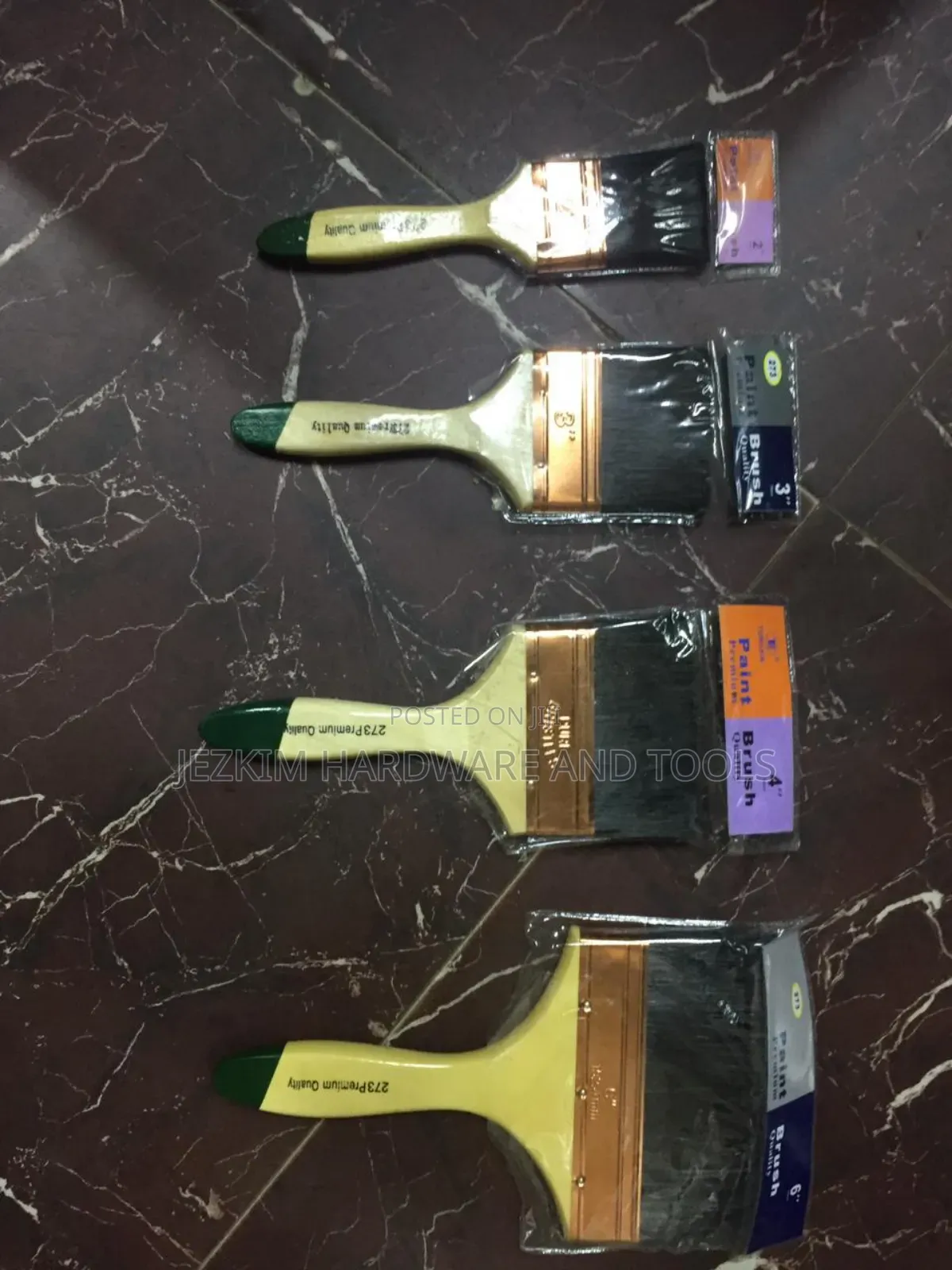 Green Tip Paint Brush 1,2,3,4,6"