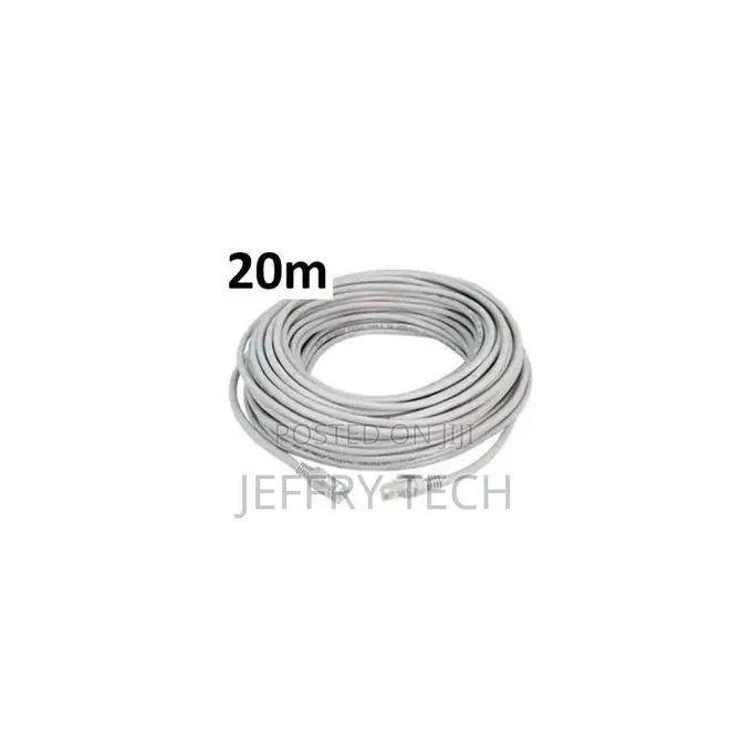 Shielded and Crimped Cat6 FTP Network Cable - 20m - Grey