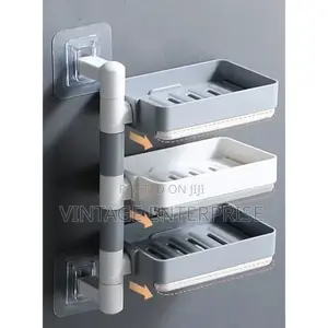 3 Layer Rotating Drain Soap Holder .