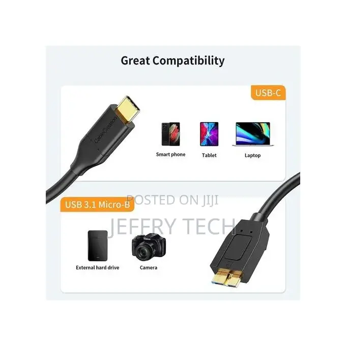 USB Micro B Vers Type C Pour Disque Dur