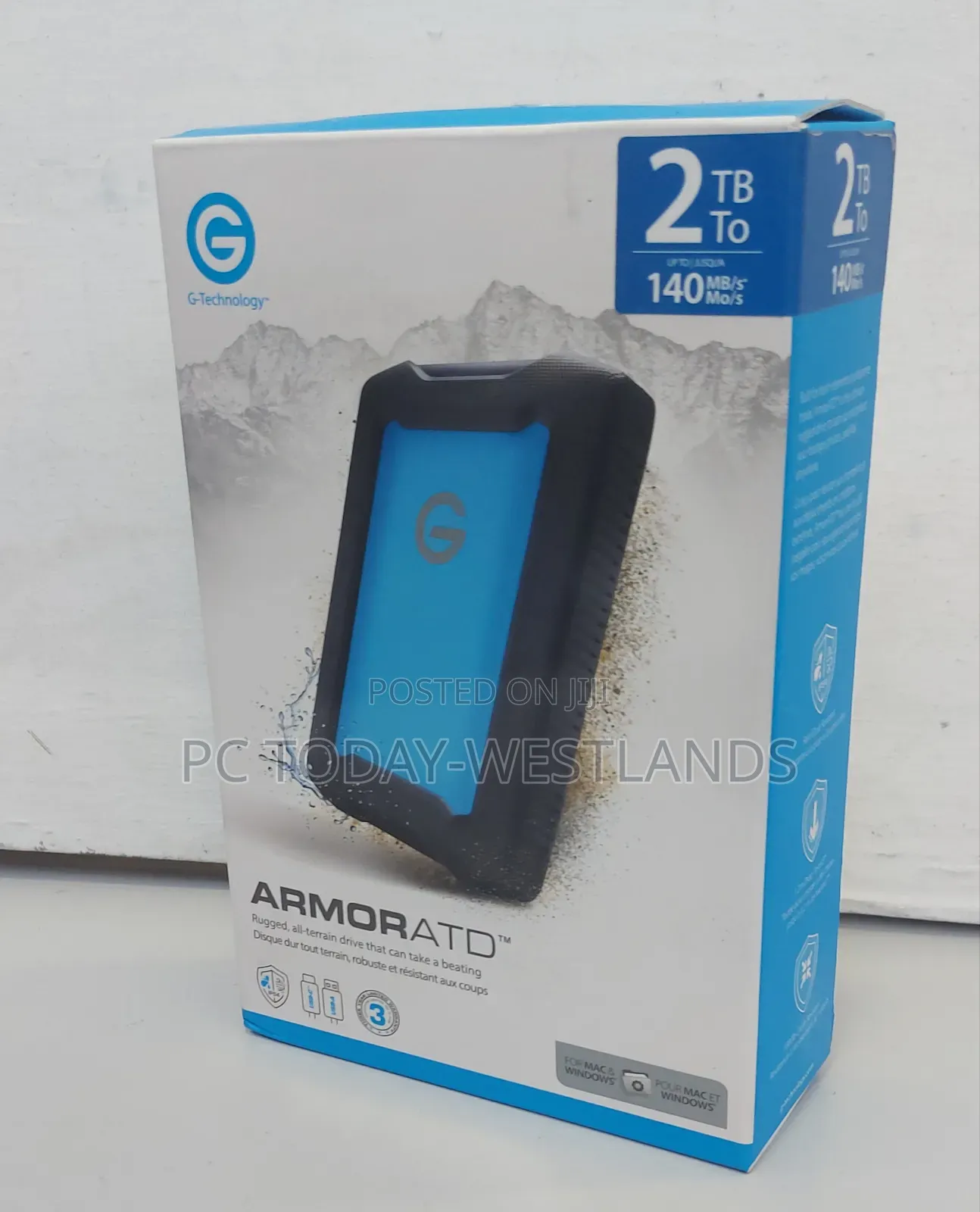 G-Technology 2TB Armoratd All-Terrain Rugged Portable 140mbp