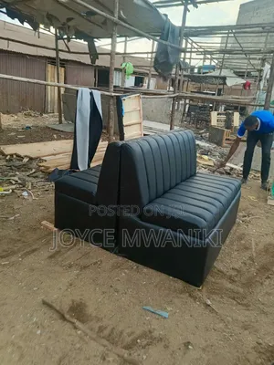Back to Back Restaurant Couch, Latest Design, Black 
