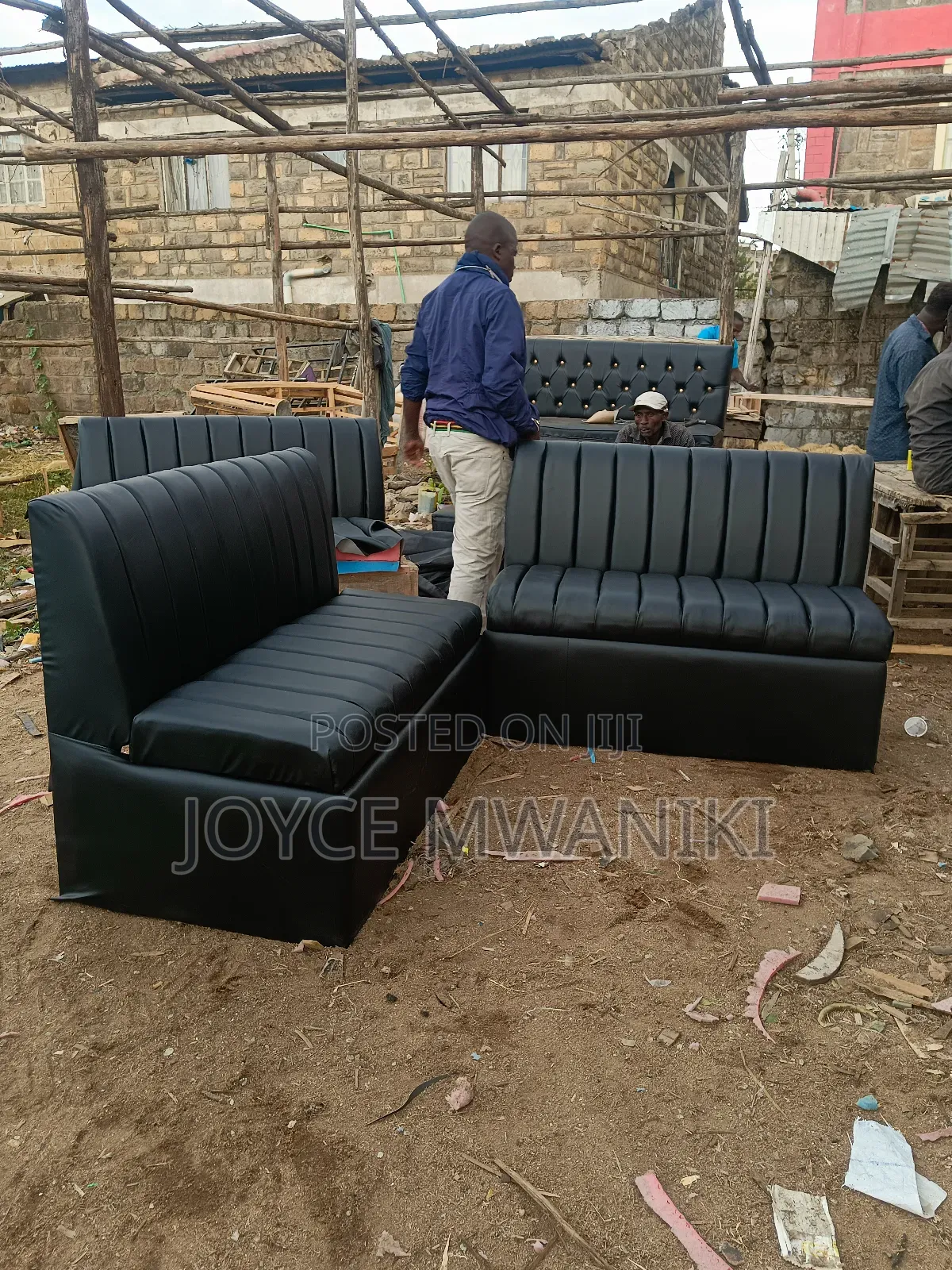 Restaurant Couch, 2 Seater Black Latest Design 